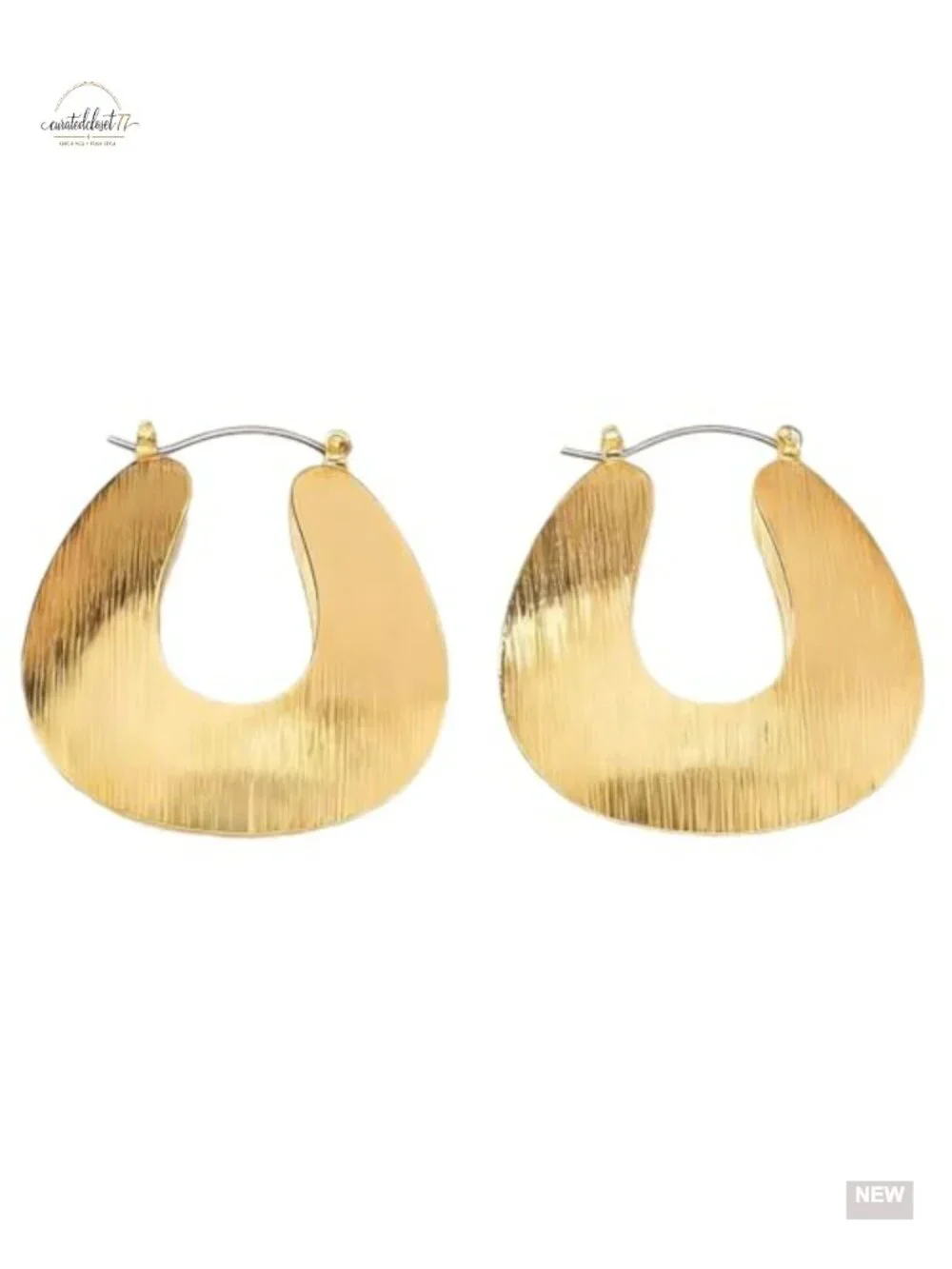 Geometric Statement Gold Hoop Earrings Lightweight Chunky Daily Wear